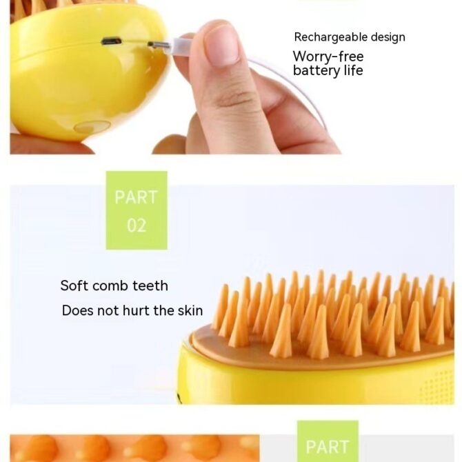 3 In 1 Cat Steam Brush Steamy Dog Brush Electric Spray Cat Hair Brushes For Massage Pet Grooming Comb Hair Removal Combs - Image 3