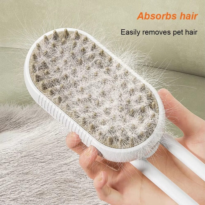 Steam Pet Brush 3-in-1 Massage Dog Steamy Brush Spray Beauty Tangled And Loose Hair Removal Cats Grooming Comb Dogs - Image 6